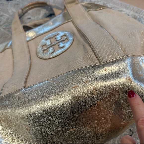 Tory Burch Canvas/Metallic Tote - Picture 5 of 6
